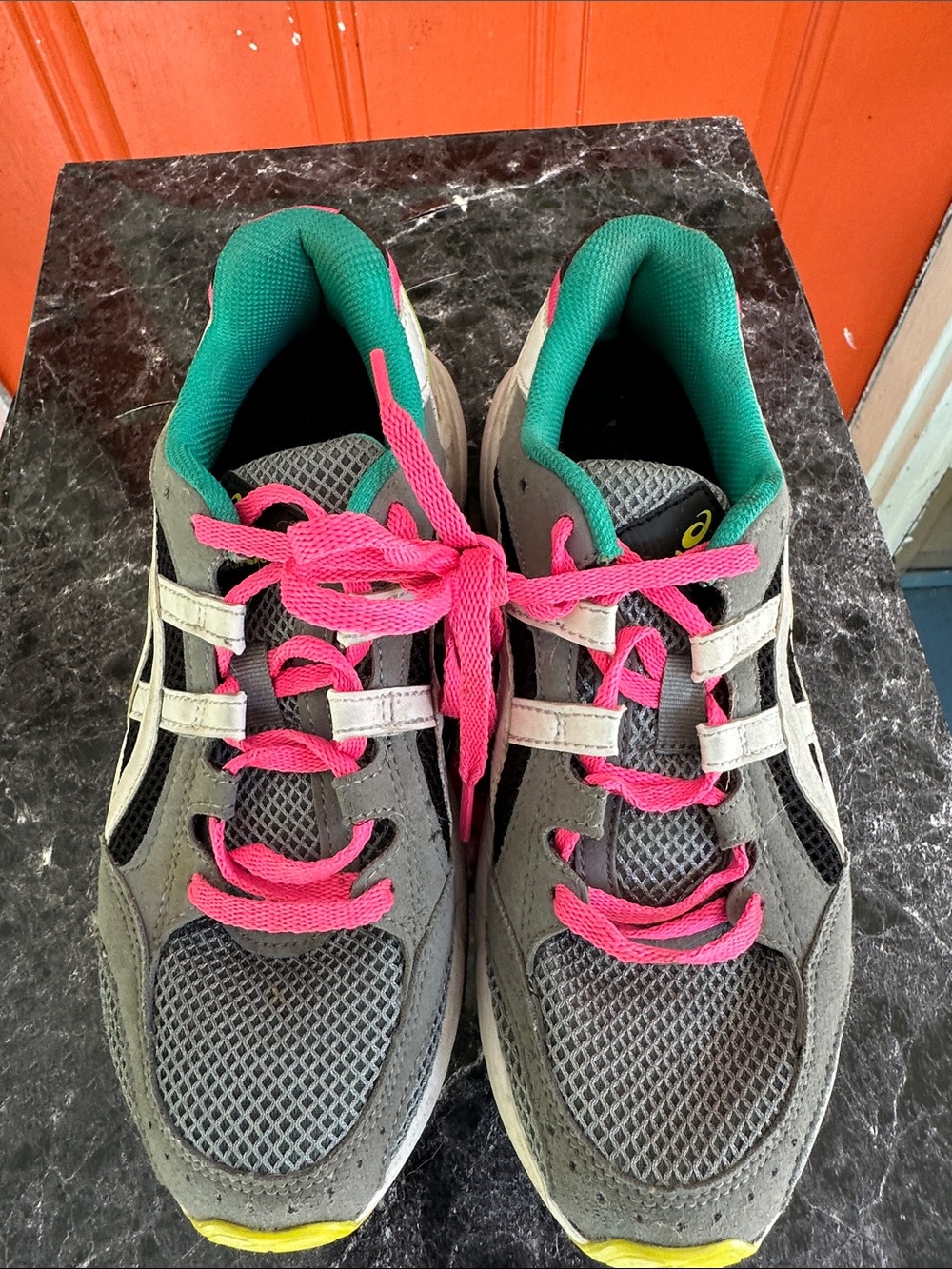 Asics Gray, Pink & Green Women's Athletic Sneakers